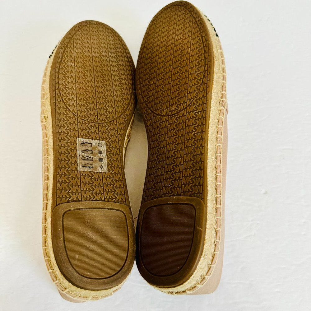 NWOT MICHAEL KORS KENDRICK LEATHER TAN BLACK COLORBLOCK ESPADRILLES SHOES SZ 10 - Picture 5 of 9